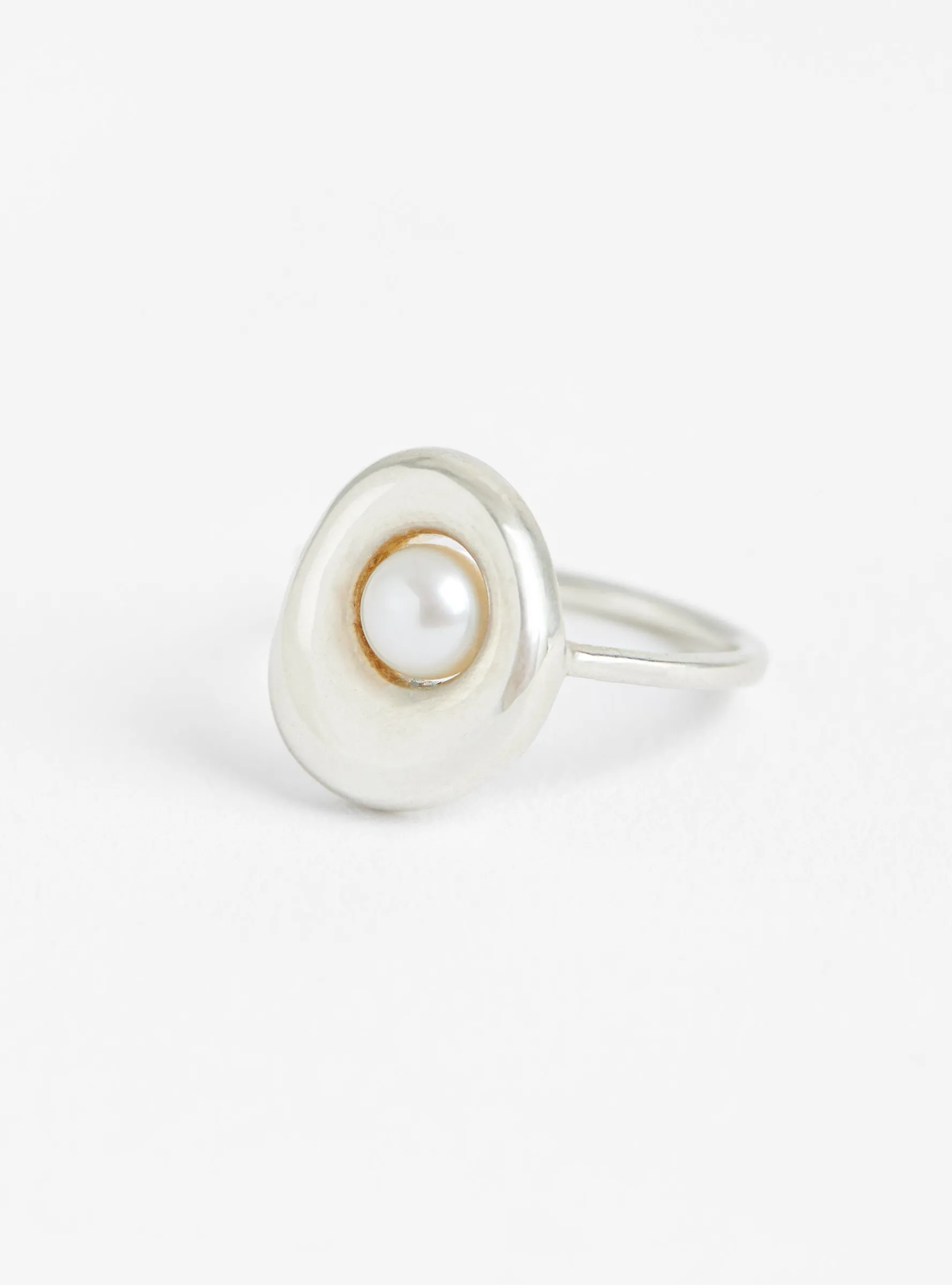 Arp Ring with Floating Pearl Stearling Silver<Modern Weaving Discount