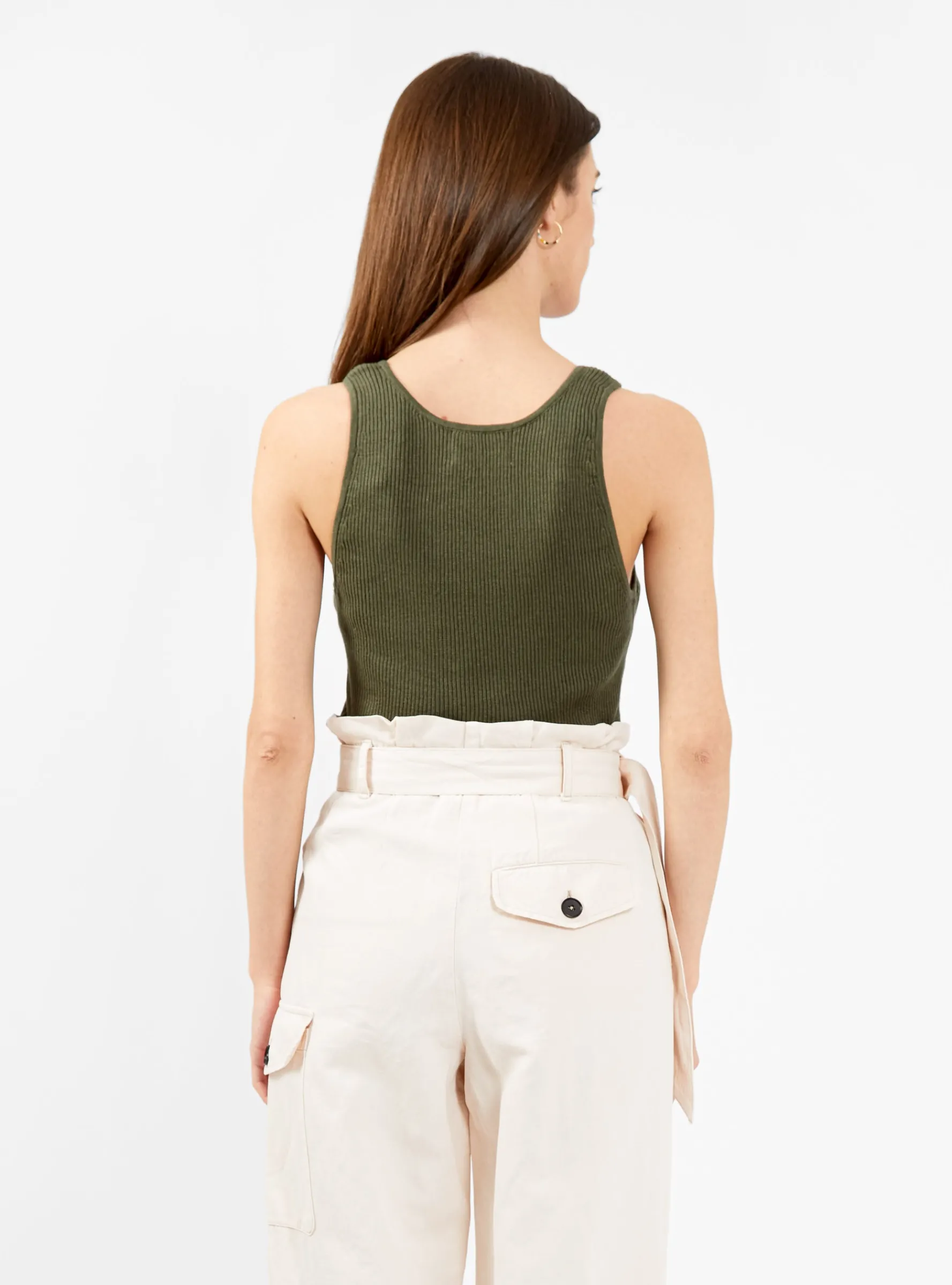 Athletic Rib Knit Tank Top Caspar Green<Bassike Discount