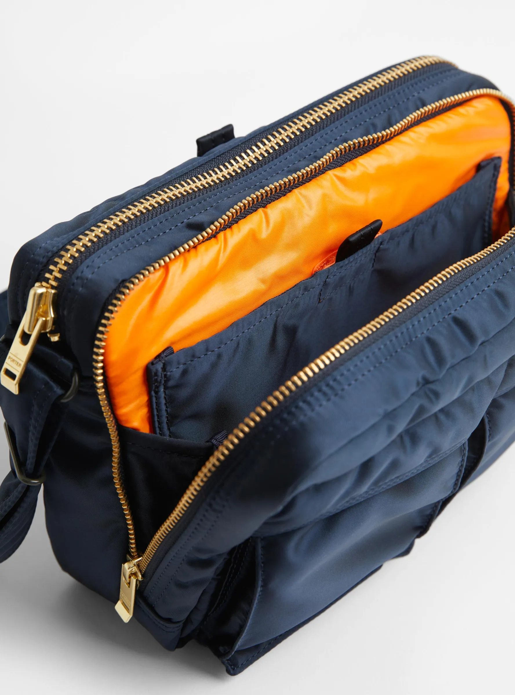 Bio-Nylon TANKER Sling Bag w/ Zip Navy<Porter Yoshida & Co. Hot