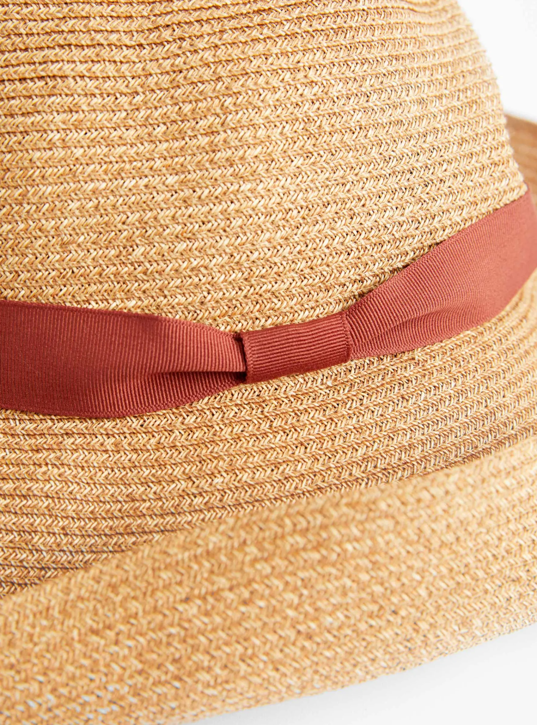 Boxed Hat Paper Abaca Long Brim Bronze Gold x Dark Orange<Mature Ha. Discount