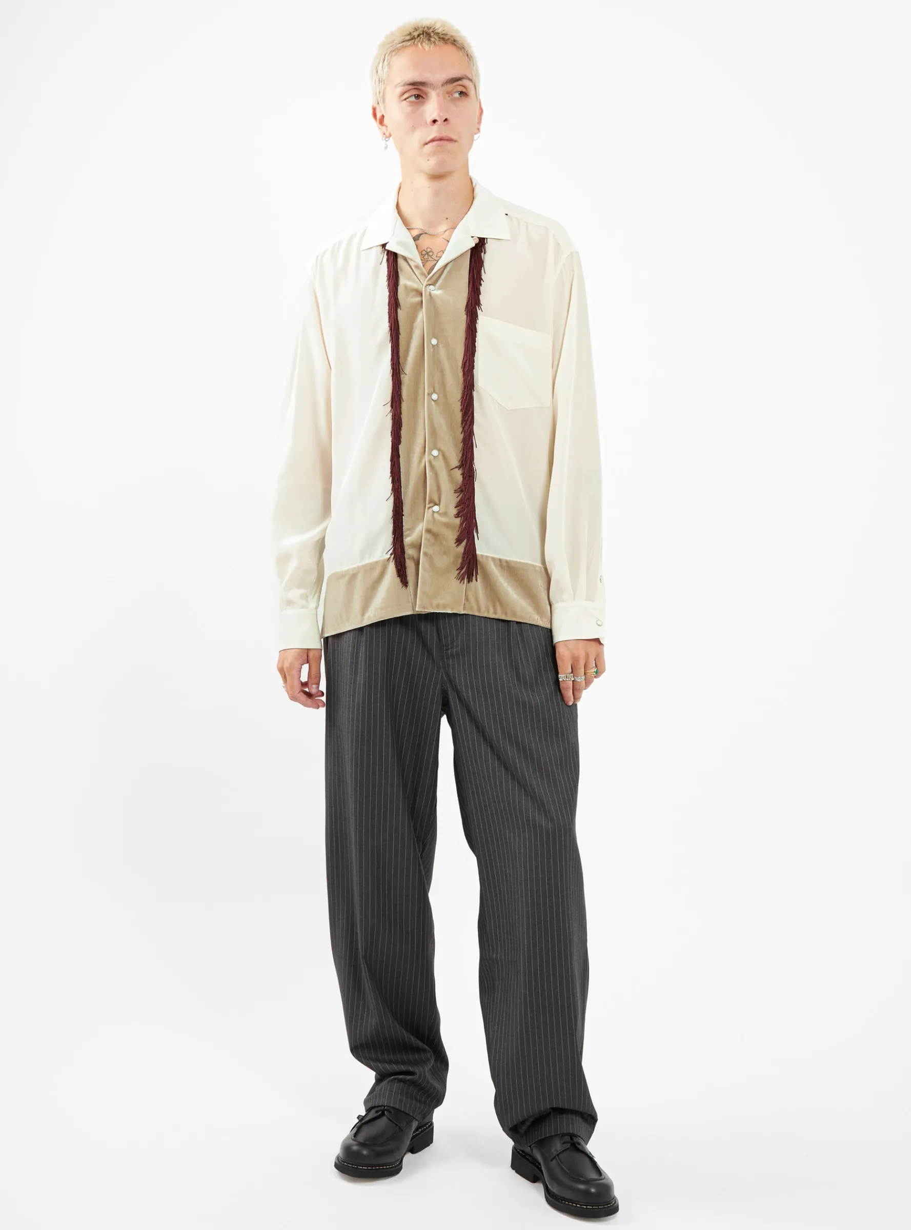 Chambray Velour Shirt Beige<TOGA VIRILIS New
