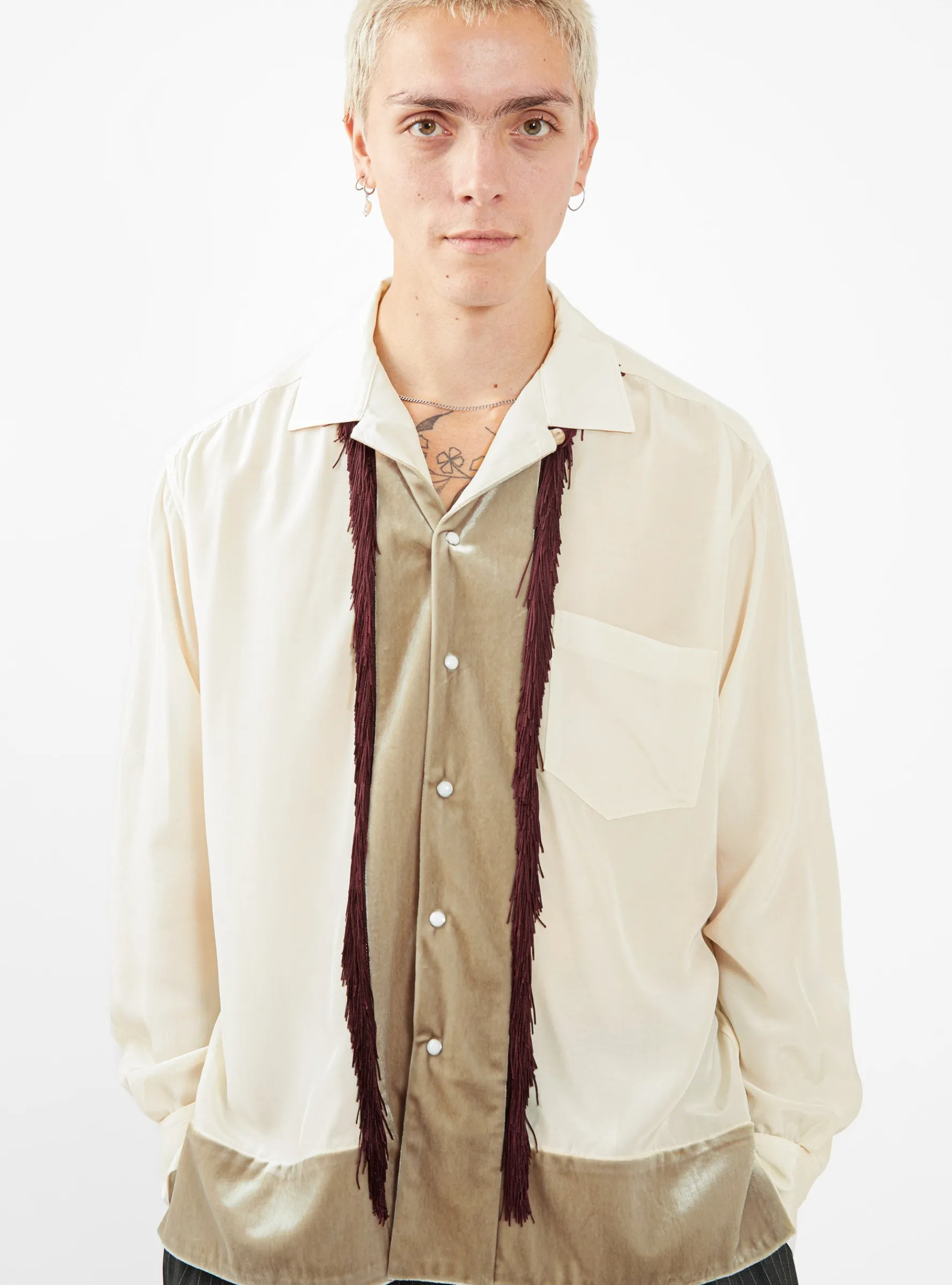 Chambray Velour Shirt Beige<TOGA VIRILIS New