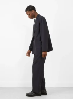 Cupro Mixed Straight Pants Dark Navy<Still By Hand Clearance