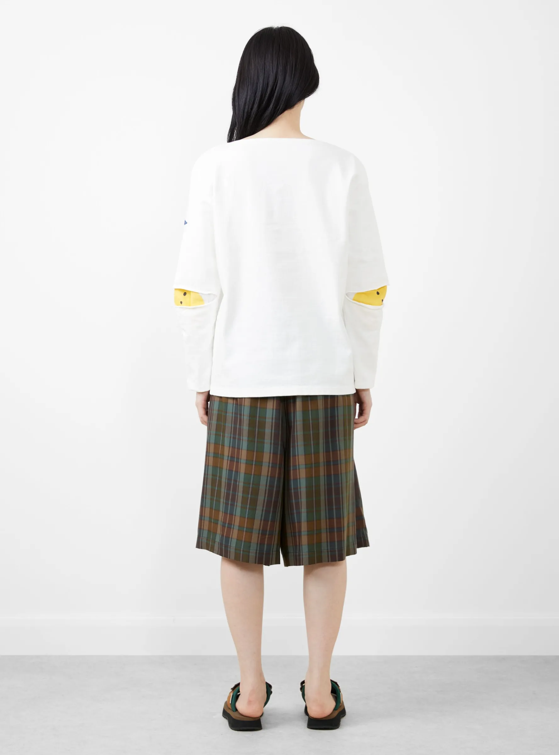 Densed Jersey Elbow-Rip Boatneck LS Tee White<Kapital Discount
