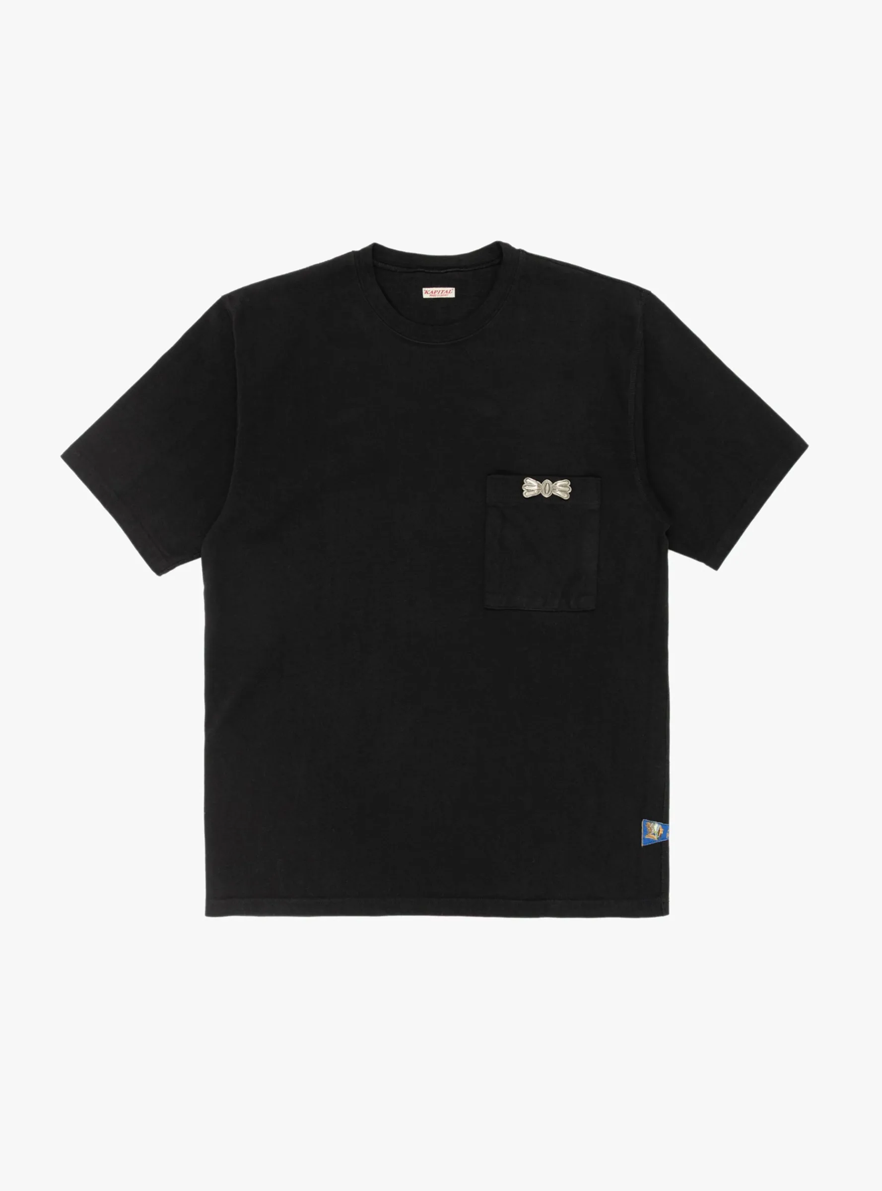 Dense Jersey Butterfly Concho Pocket Tee Black<Kapital New