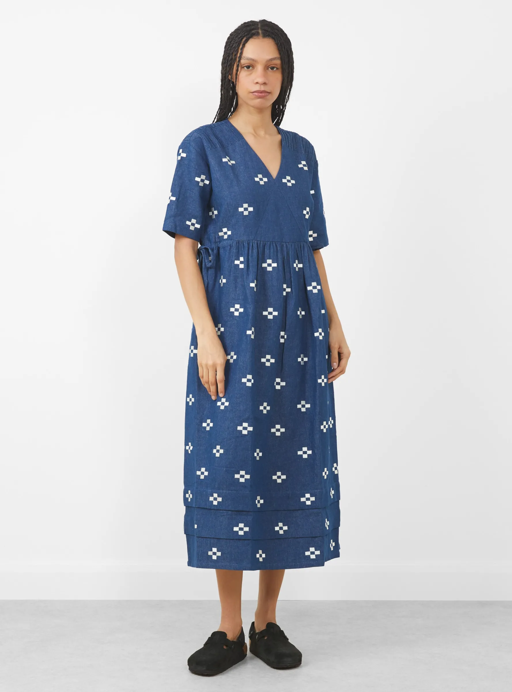 Detta Dress Embroidered Indigo<Sideline Fashion