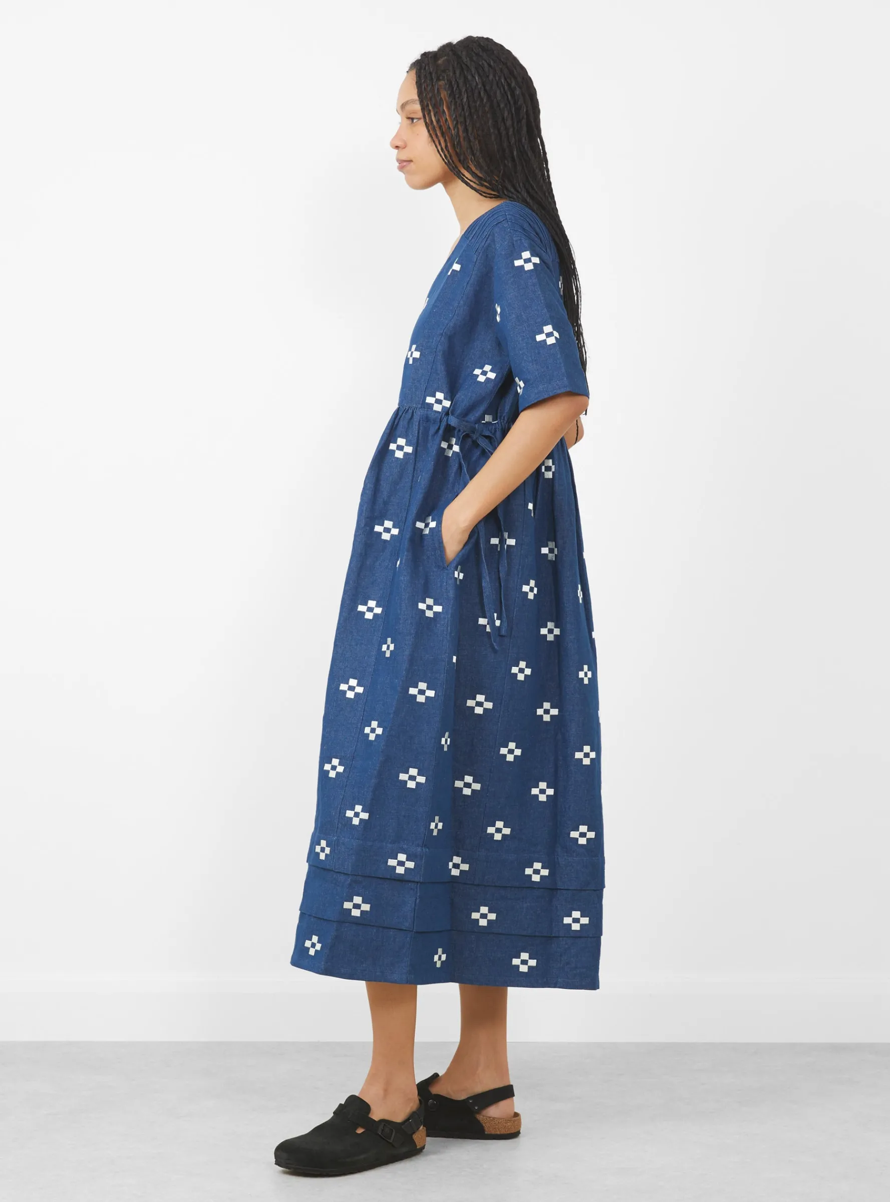 Detta Dress Embroidered Indigo<Sideline Fashion