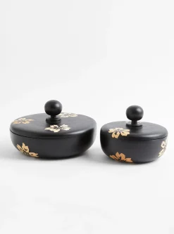 Ebony L Floral Bowl - Round Knob<Small Goods Design Best