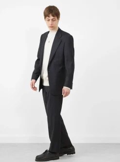Flat Front Trouser Navy Pinstripe<Carter Young New