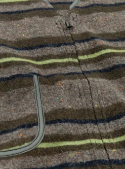 Fleece Vest Trashed Wool Green Stripe<Post O'Alls Hot