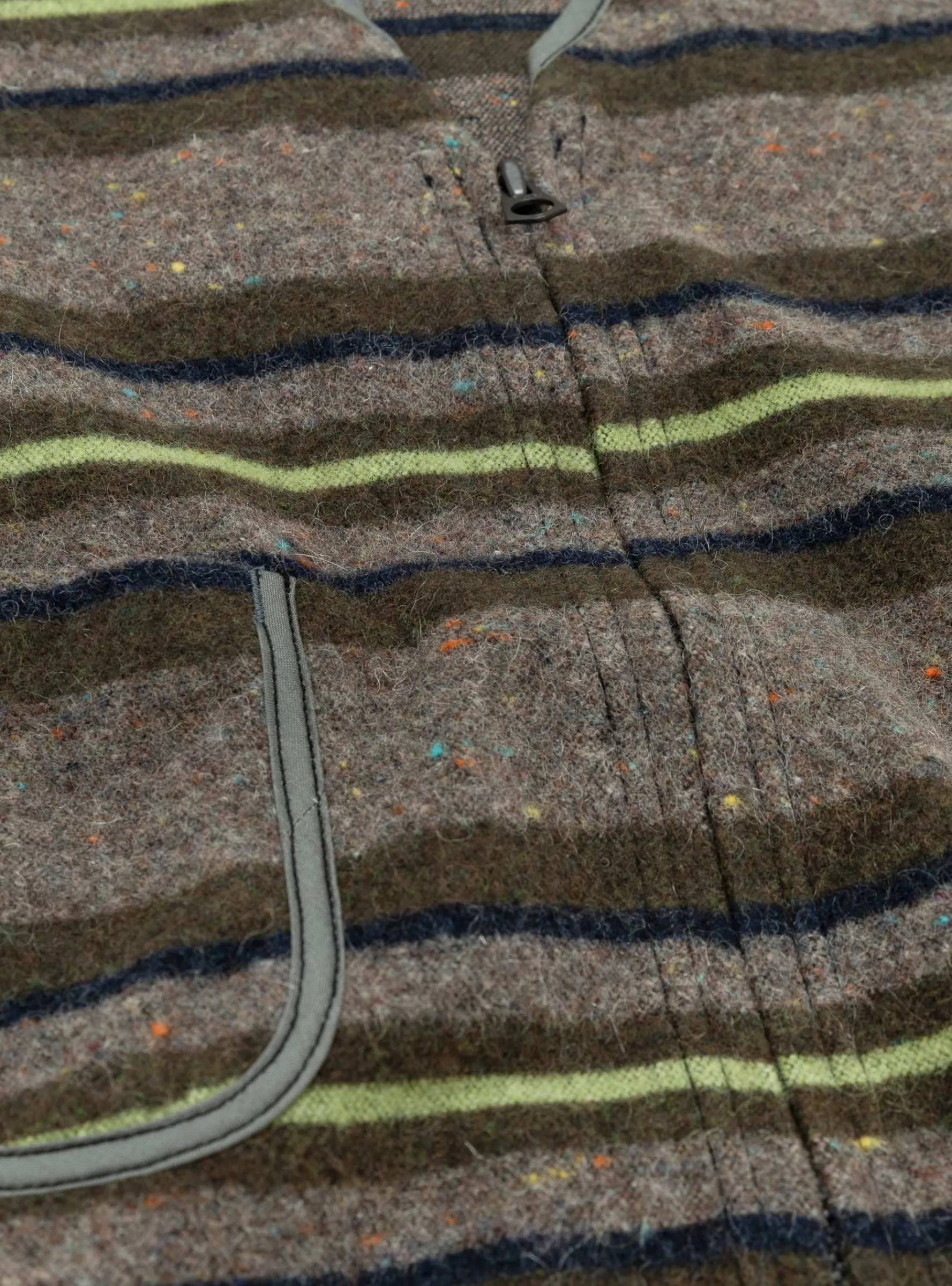 Fleece Vest Trashed Wool Green Stripe<Post O'Alls Hot