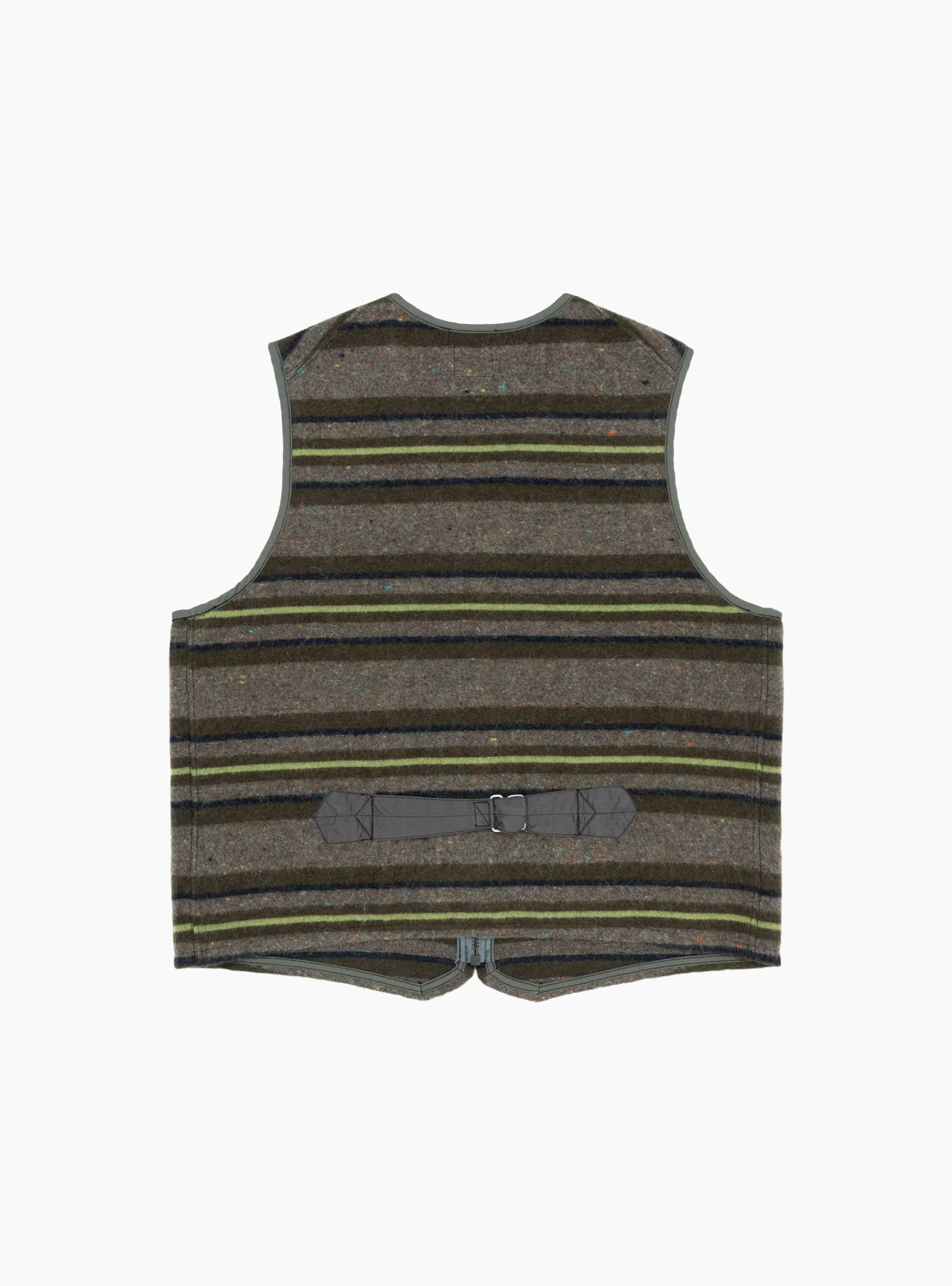 Fleece Vest Trashed Wool Green Stripe<Post O'Alls Hot