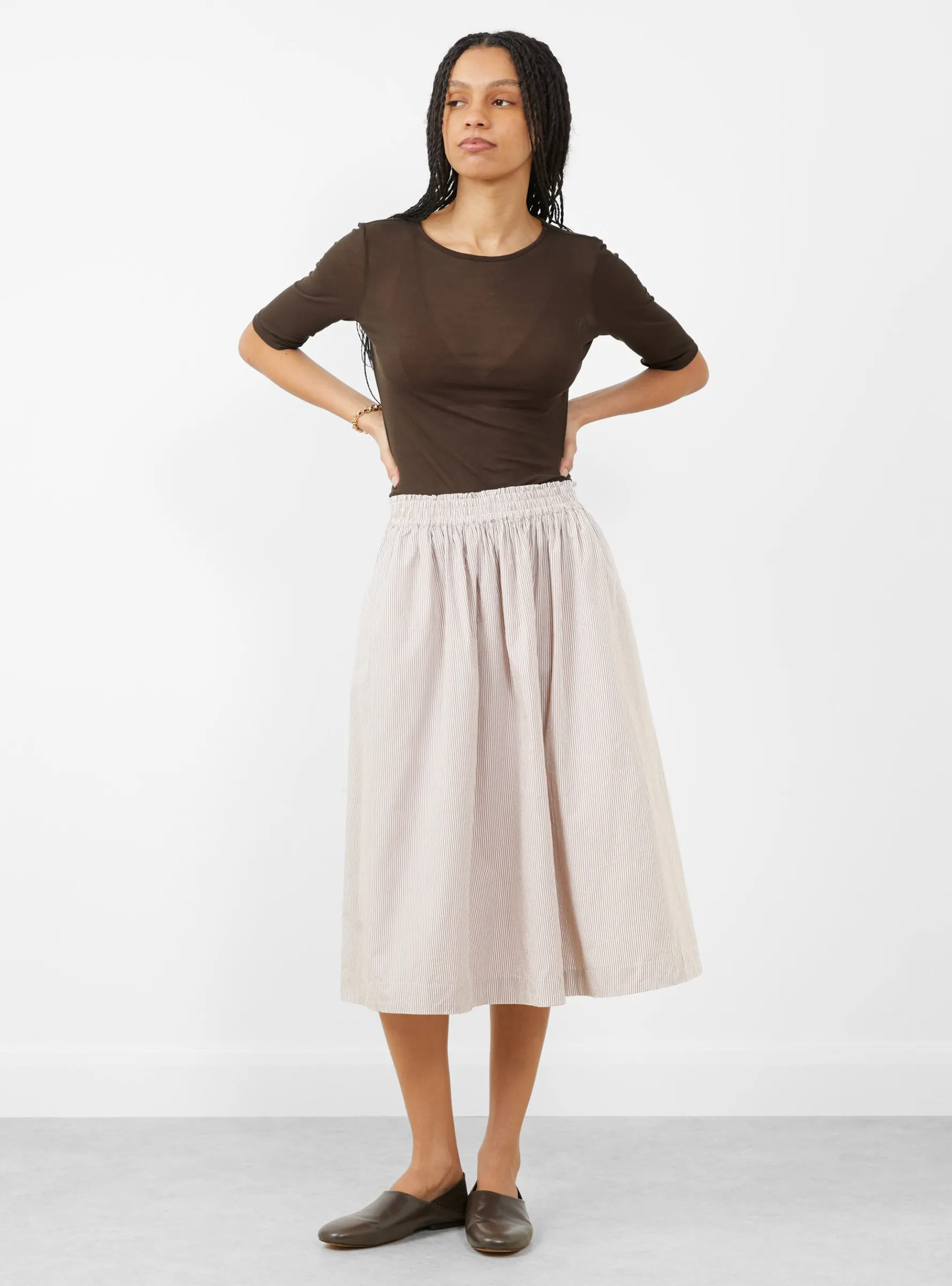 Ginny Skirt Warm Beige and White Stripe<Skall Studio Hot