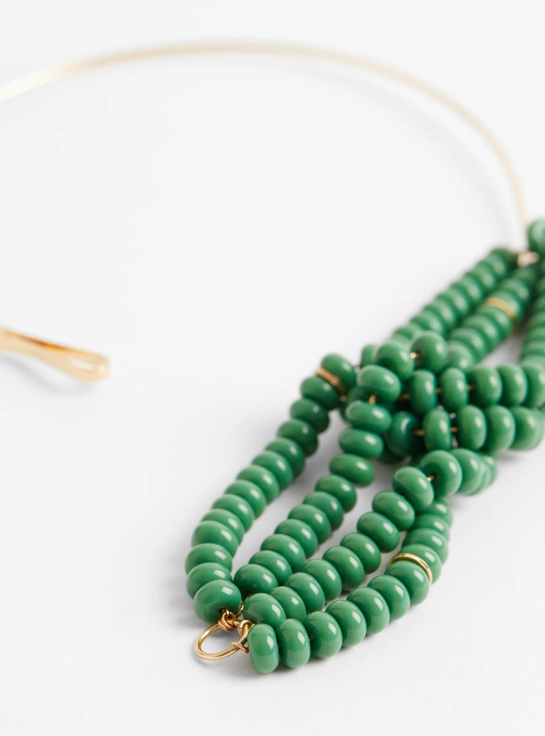 Gold Plated Brass Choker with Glass Beads Green<Helena Rohner Outlet