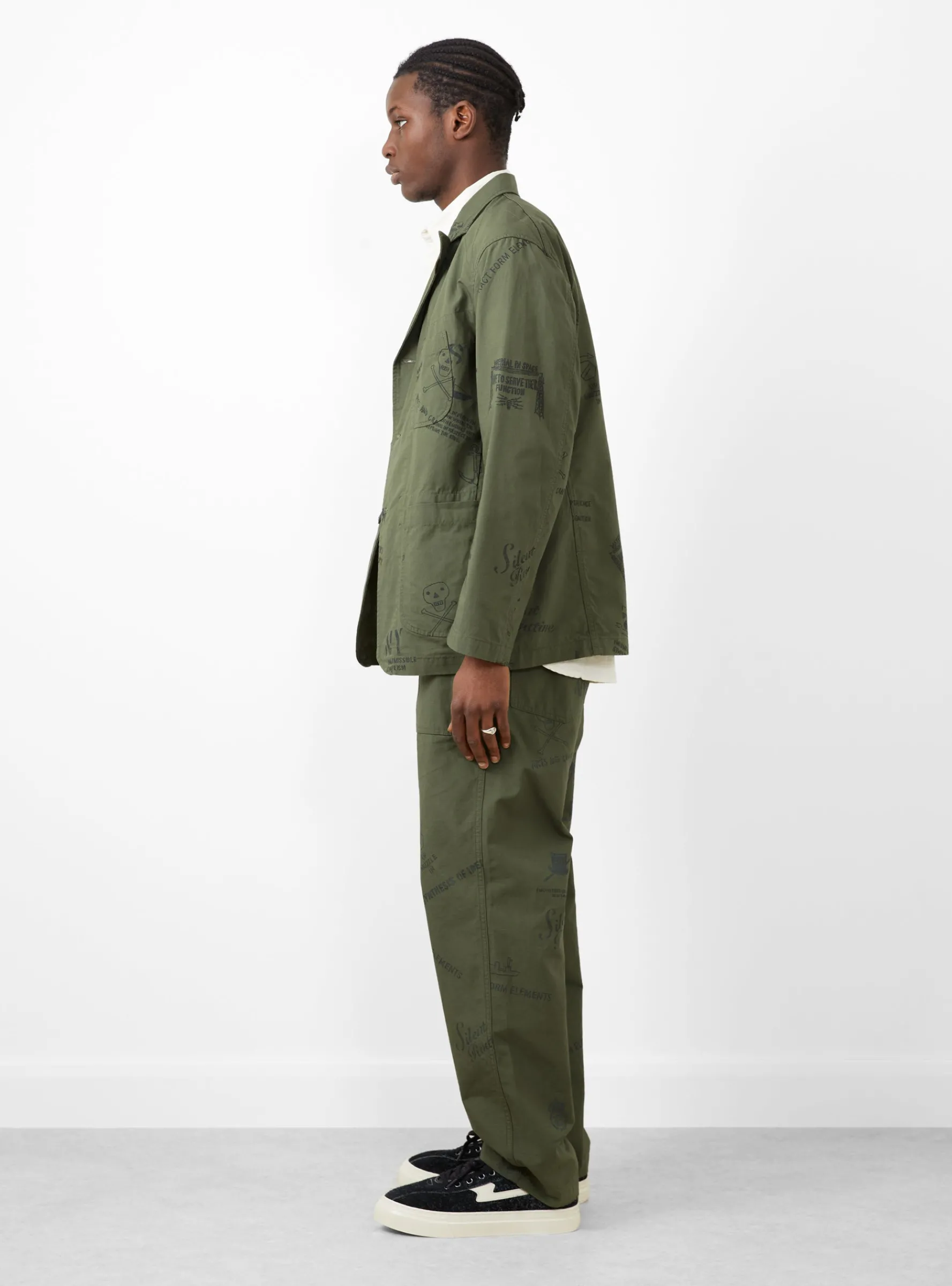 Graffiti Print Fatigue Pant Olive<Engineered Garments Sale