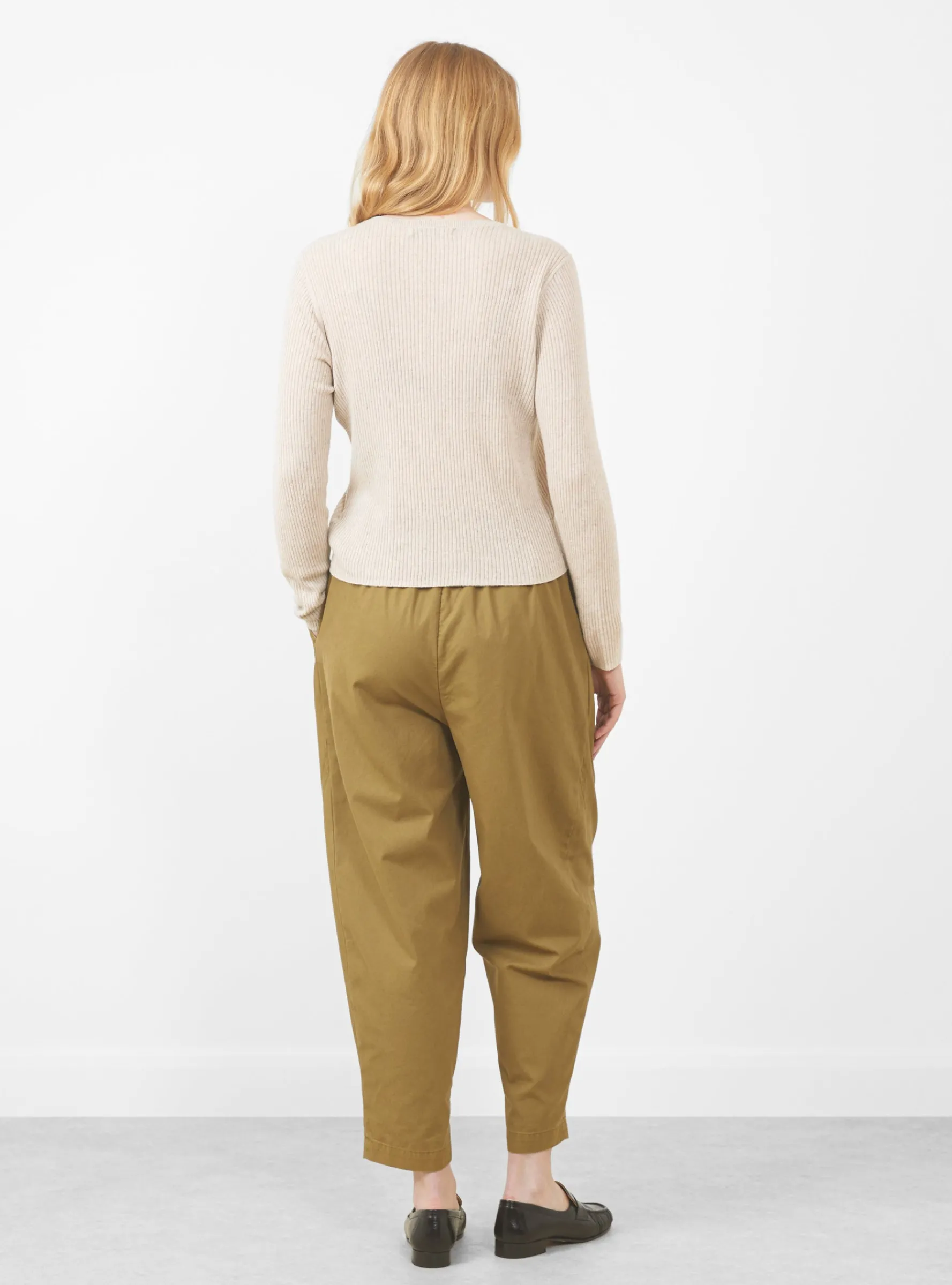 Long Sleeve Ribbed Fine Knit, Sand Beige<7115 by Szeki Discount