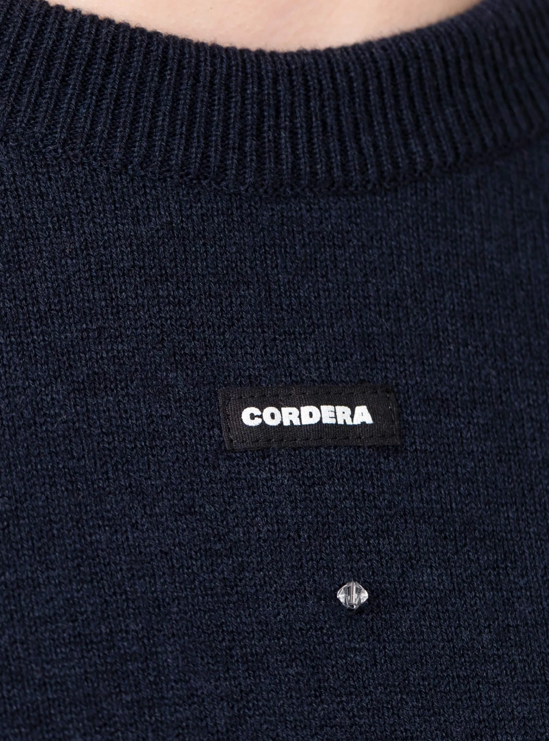 Merino Wool Beaded T-Shirt Navy<Cordera Discount