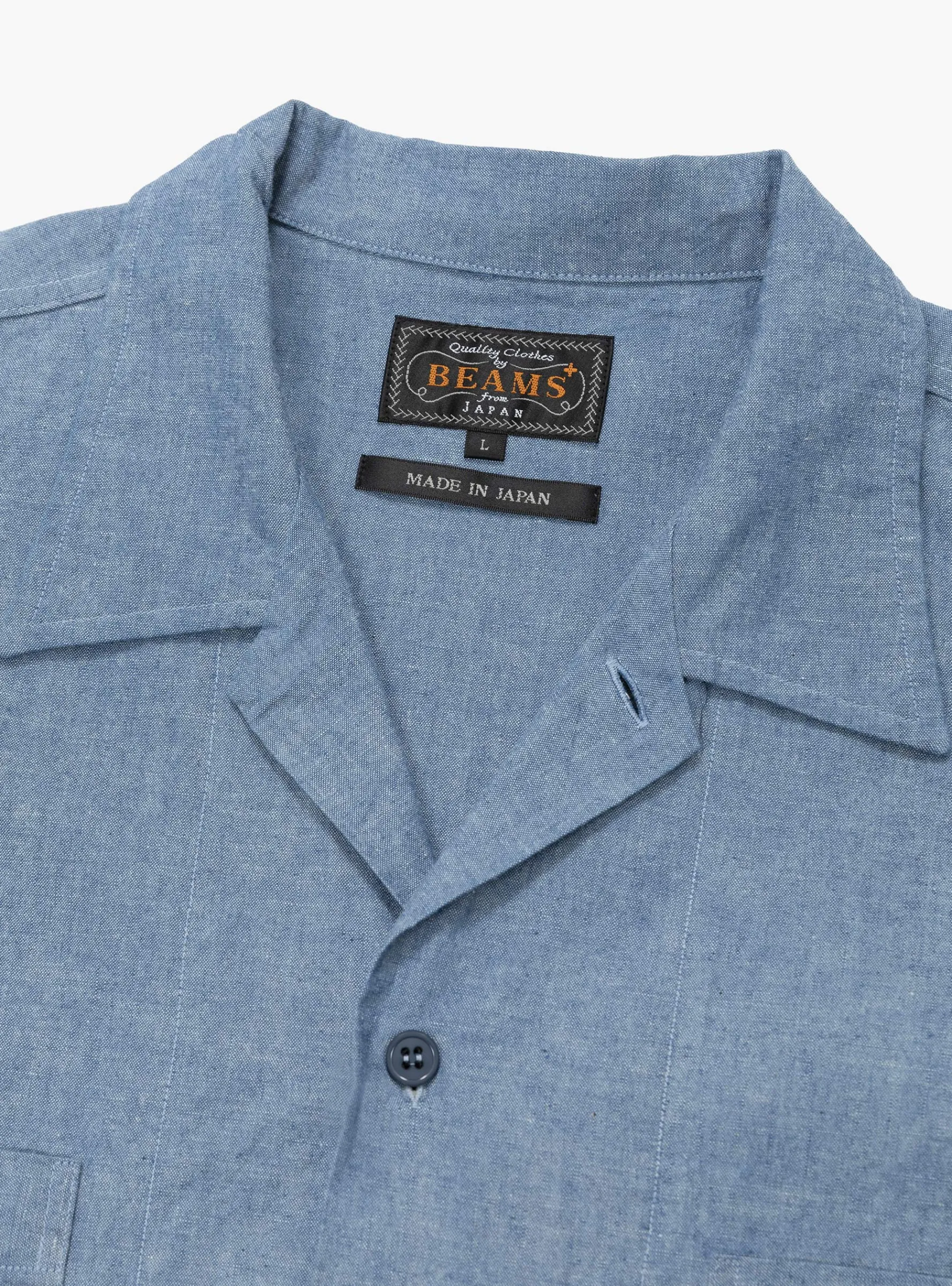 MIL Open Collar Chambray Shirt Sax<Beams Plus Online