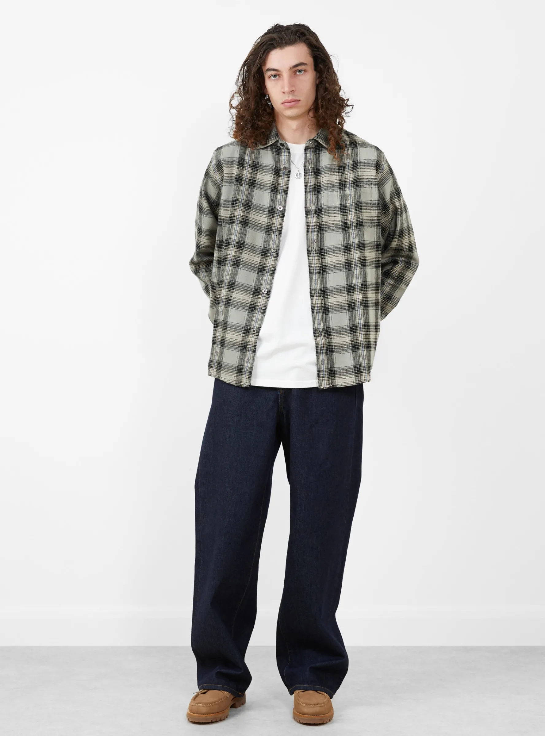 Motif Plaid Shirt Grey<Stüssy Best