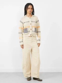 New Stitch Cardigan, Beige Mixed Black<Henrik Vibskov New