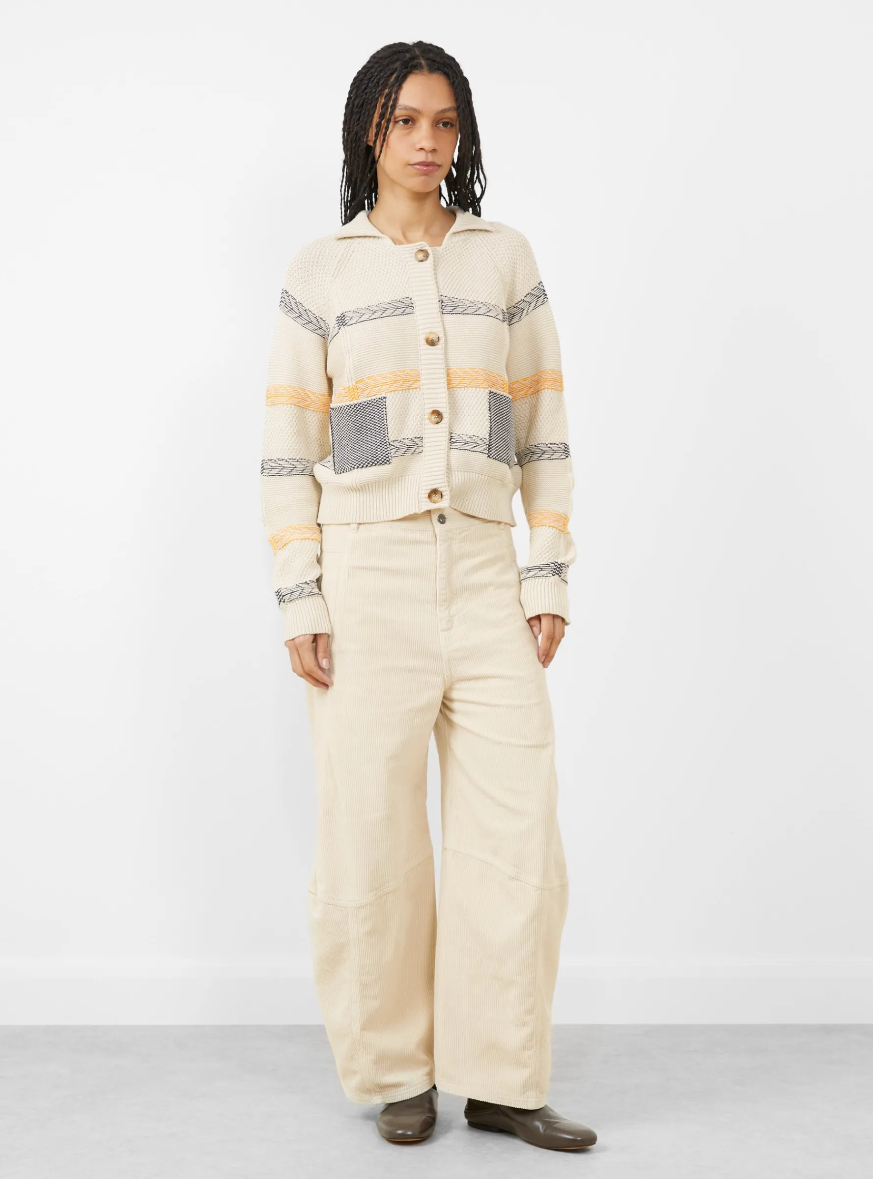 New Stitch Cardigan, Beige Mixed Black<Henrik Vibskov New