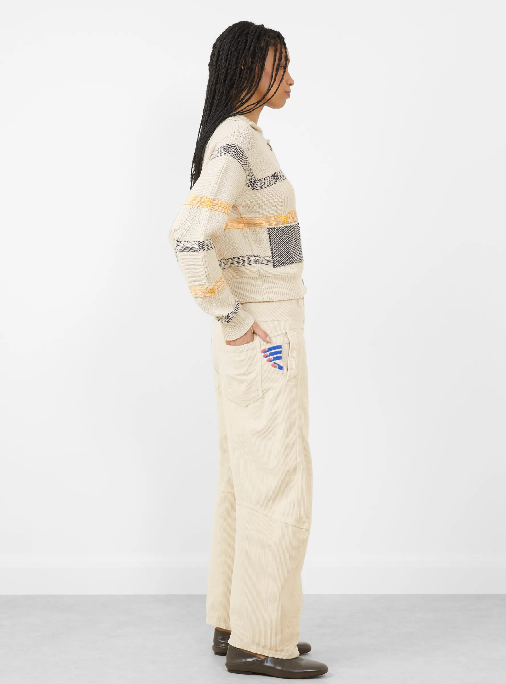 New Stitch Cardigan, Beige Mixed Black<Henrik Vibskov New