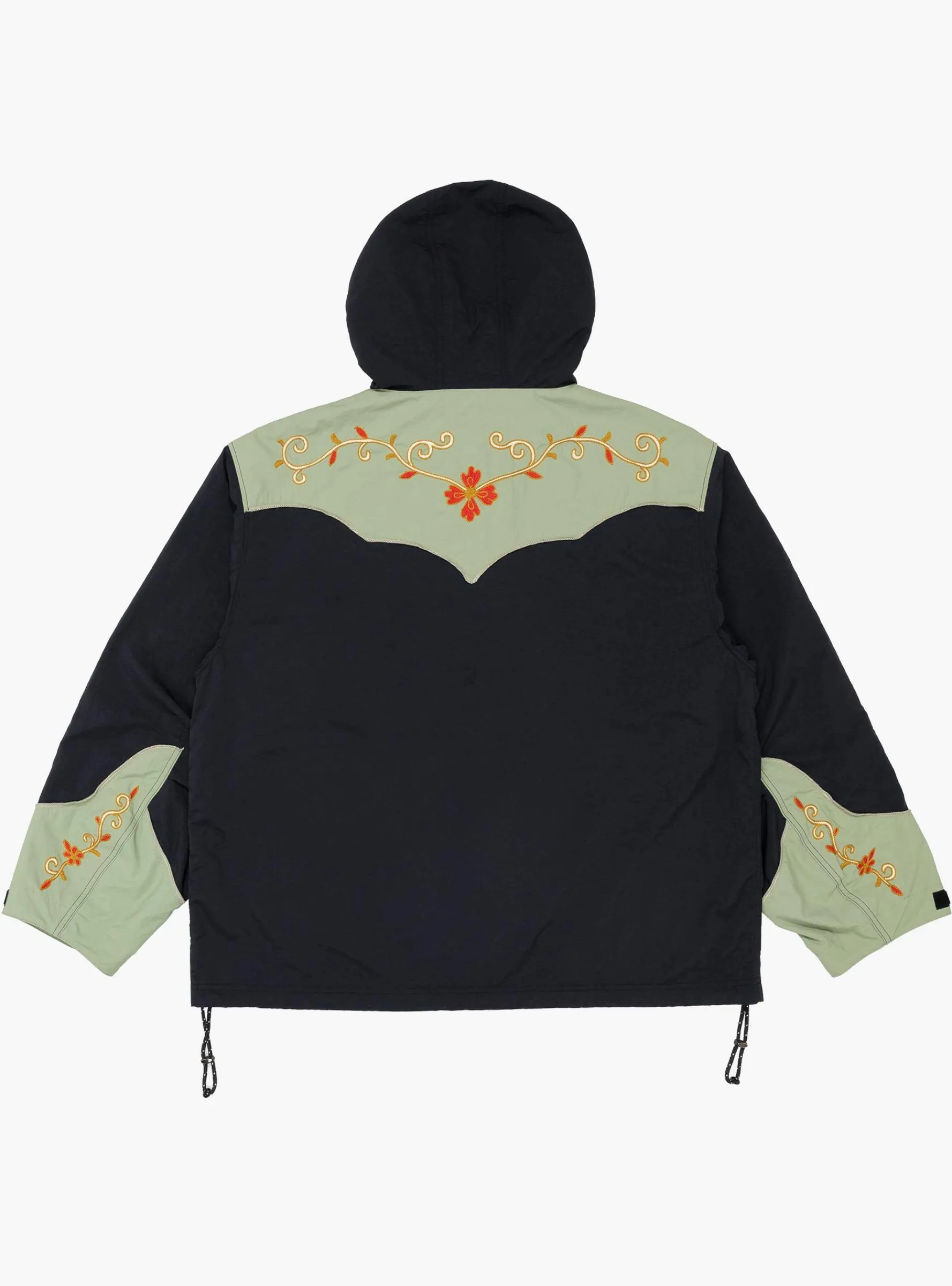 Nylon Taffeta 2TONES Tennessee Cactus Flower Parka Black and Mint<Kapital Fashion