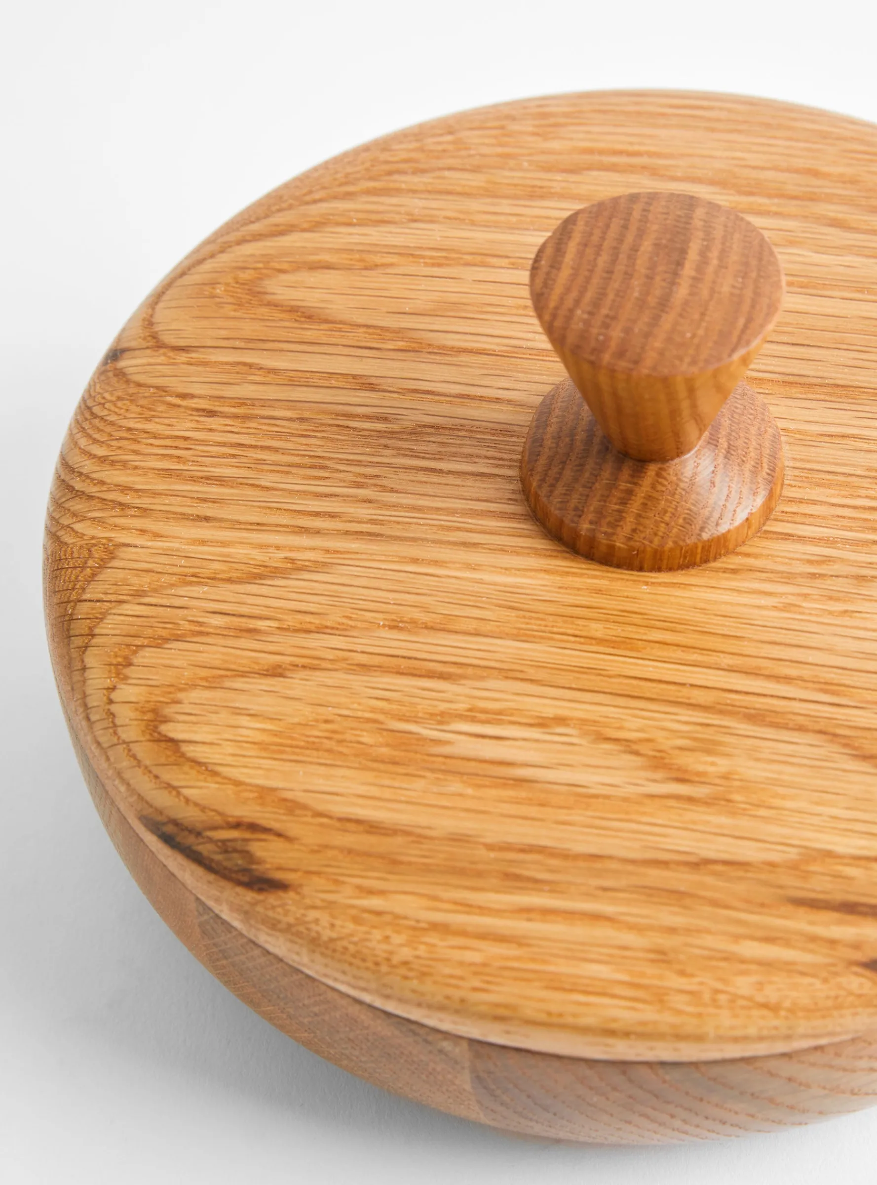 Oak L Bowl Container - Triangle Knob<Small Goods Design Sale