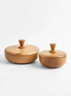 Oak L Bowl Container - Triangle Knob<Small Goods Design Sale