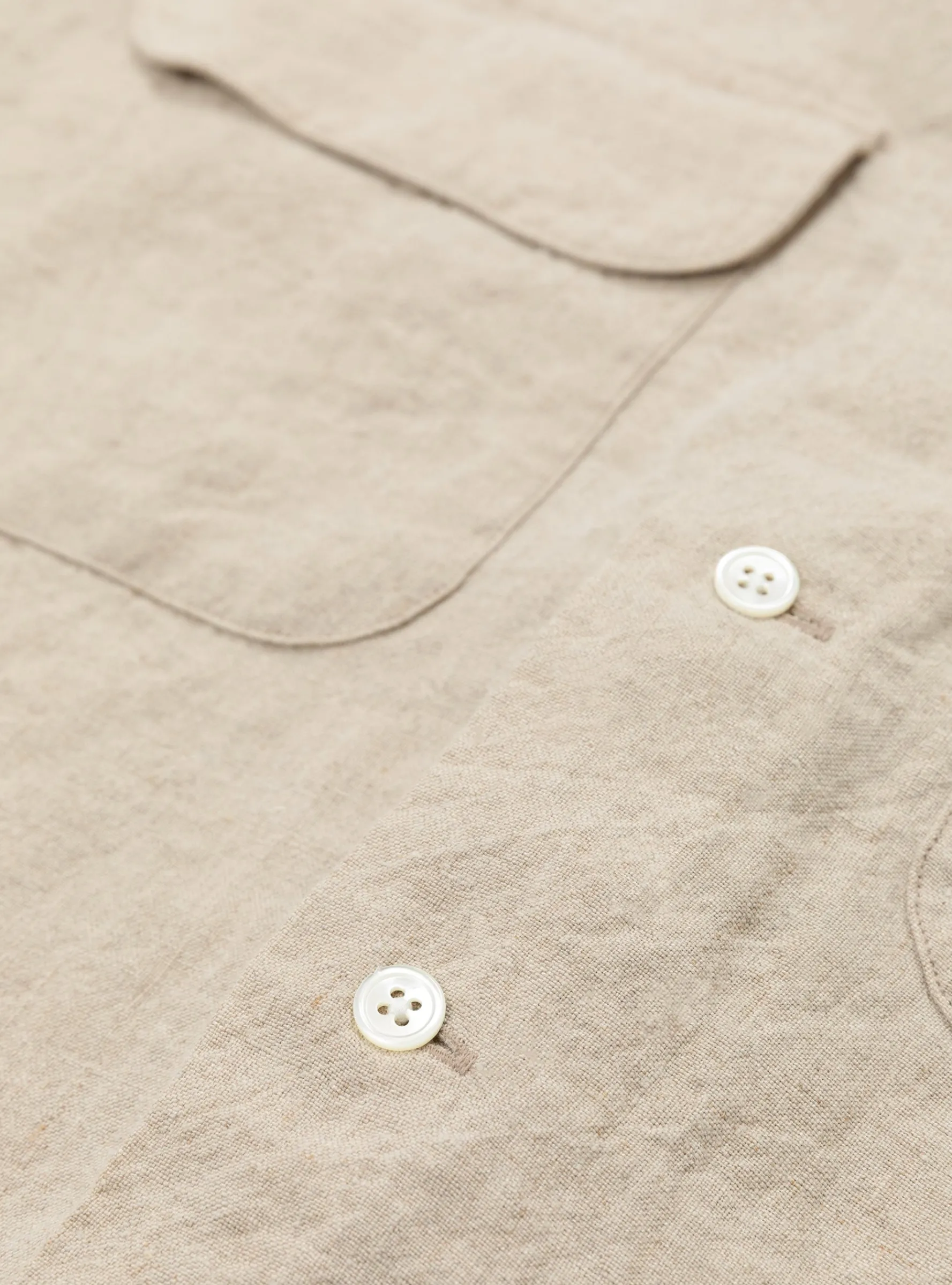 Open Collar 1/40 Linen Shirt Beige<Beams Plus Fashion