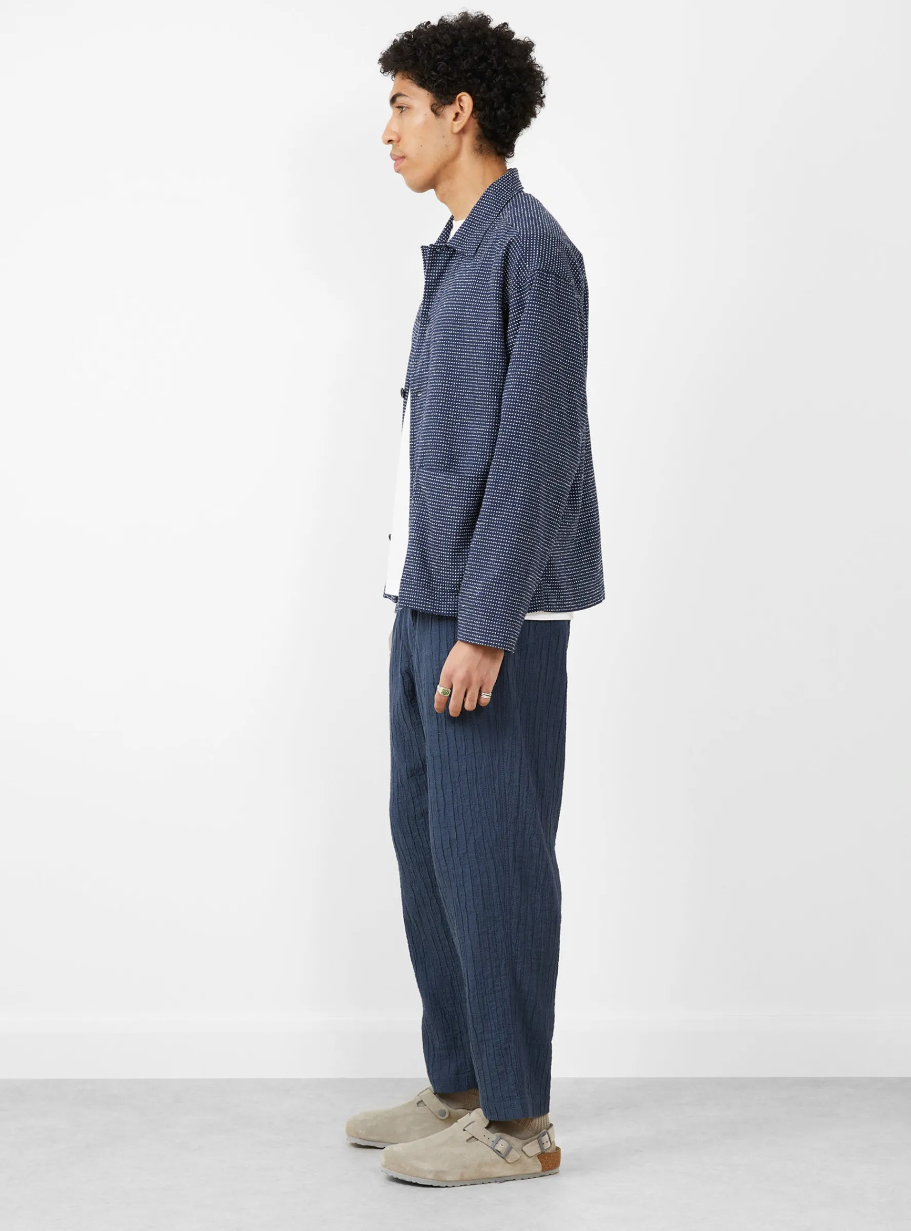 PJ Overshirt Blue/White<YMC Clearance