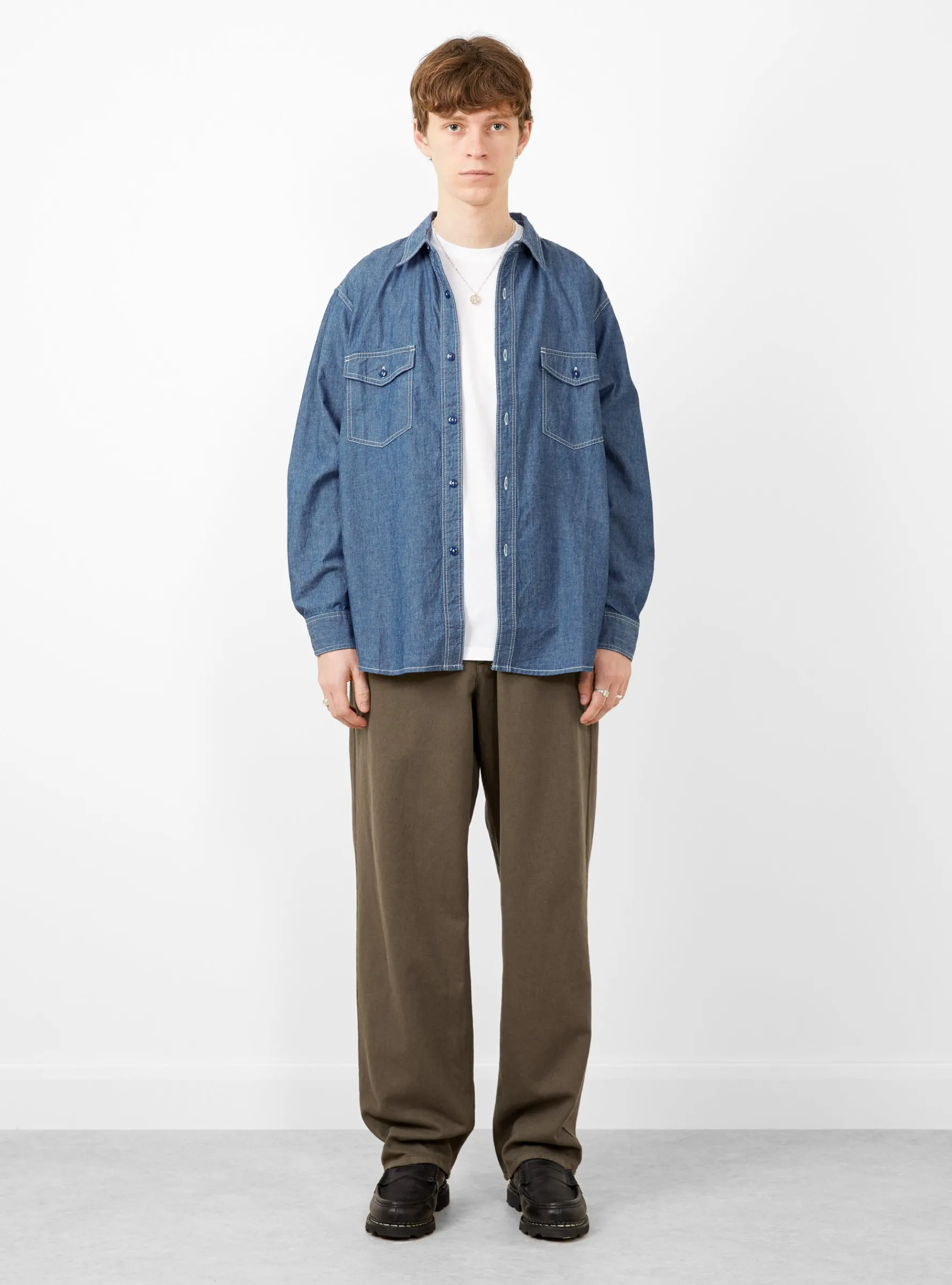Rucker Chambray Shirt Blue<Pilgrim Surf + Supply Best