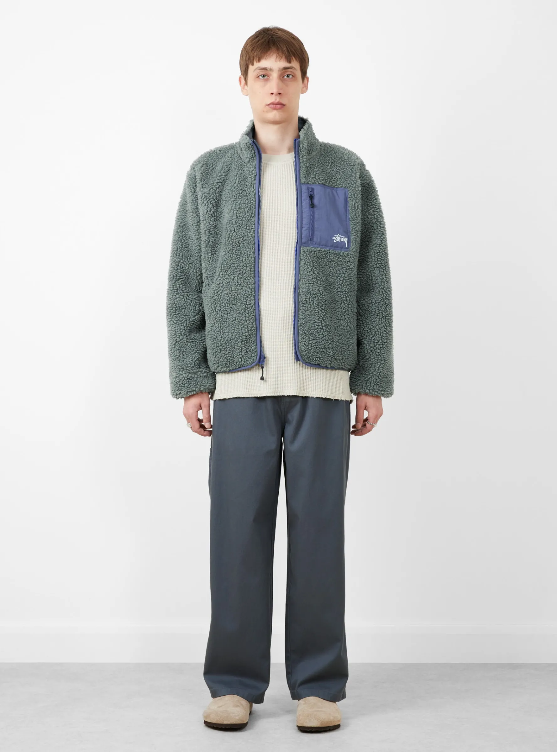 Sherpa Reversible Jacket Bluestone<Stüssy Sale