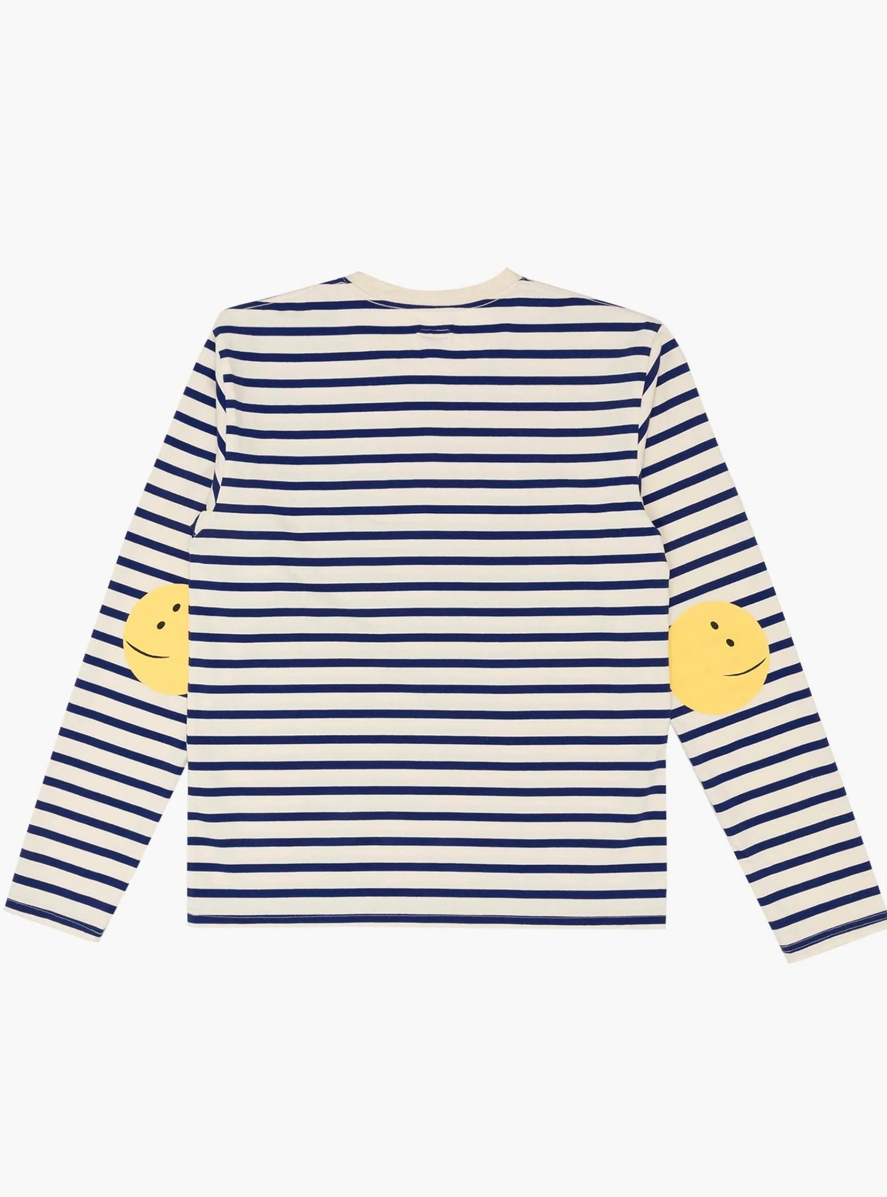 Stripe Jersey Crew T-Shirt Profile Rainbowy Patch Ecru and Blue<Kapital Online