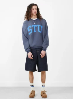 STU Applique Crew Blue<Stüssy Fashion