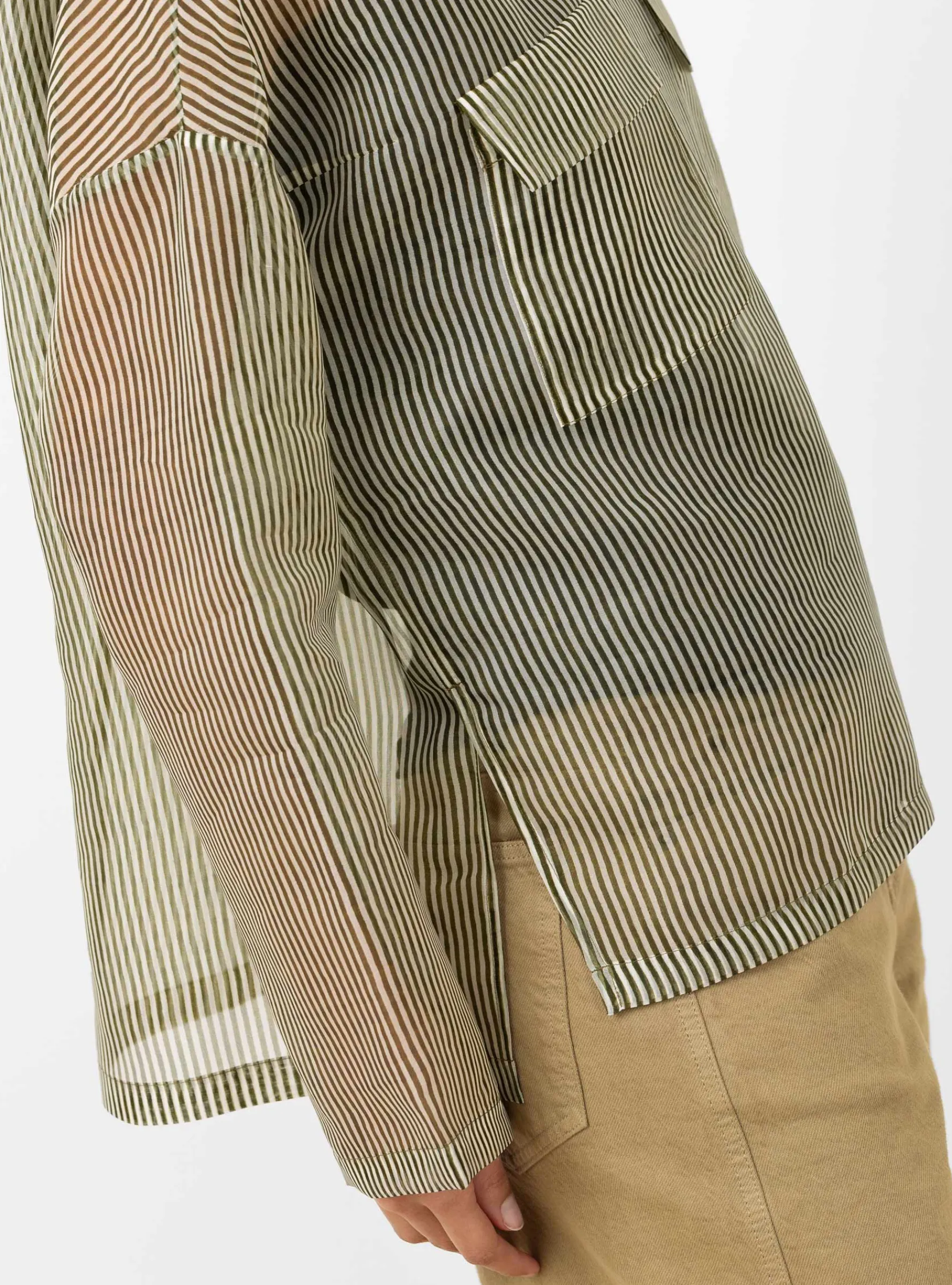 Tenoi Top Khaki Stripes<Christian Wijnants New