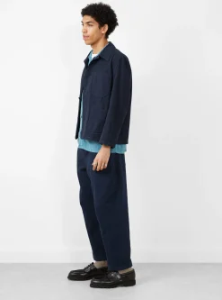Twisted Seam Trouser Navy<YMC New