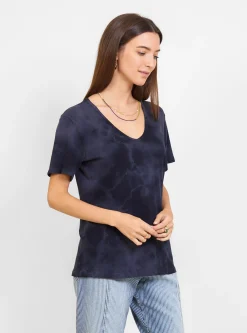 V-neck T-Shirt Midnight<Raquel Allegra New
