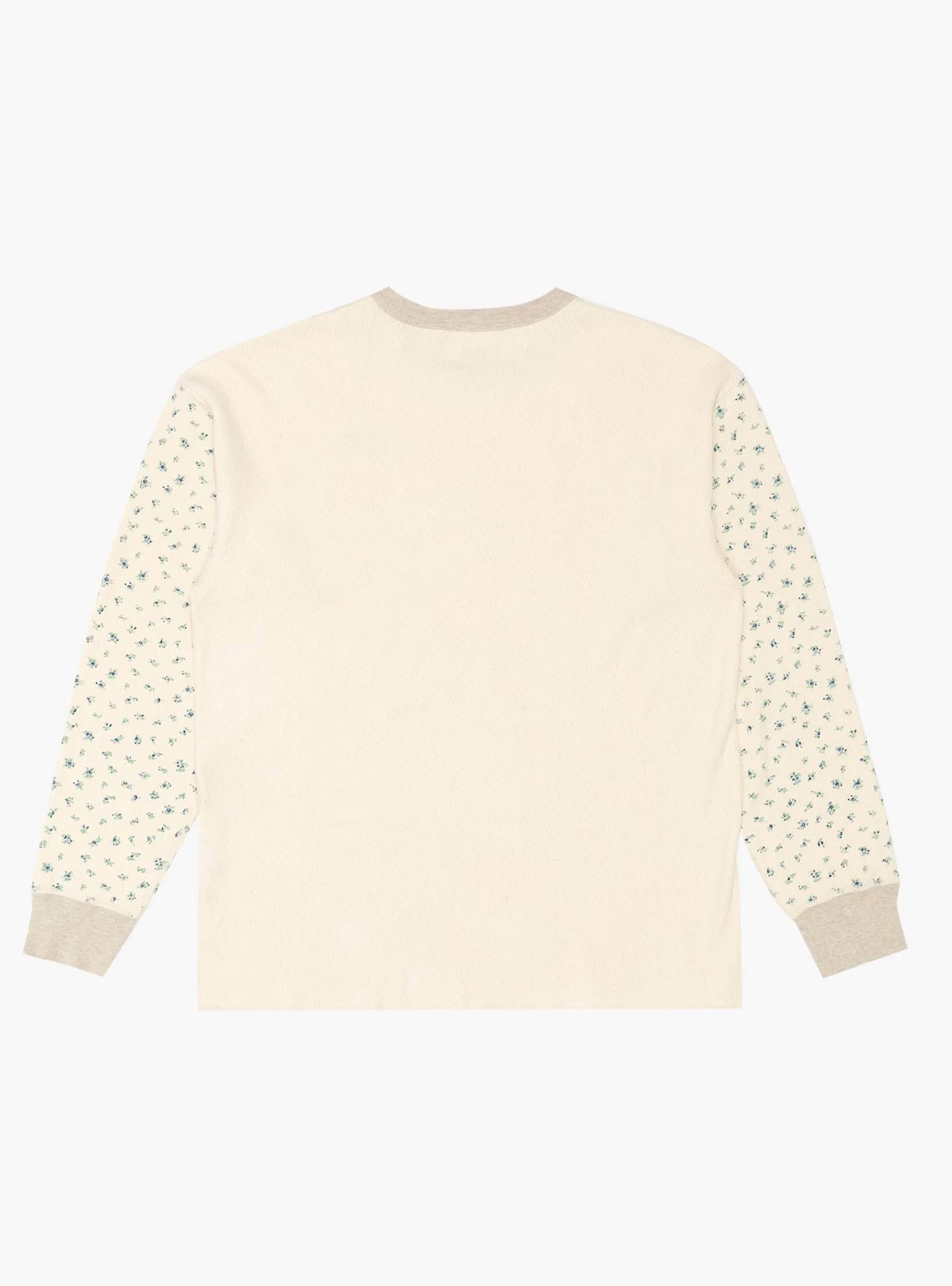 Waffle Jersey Calico Print 2TONES Long Sleeve T-Shirt Blue<Kapital Sale