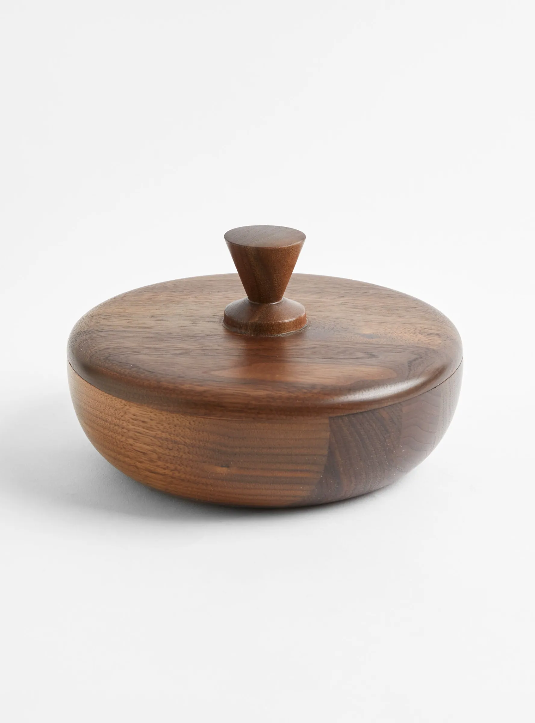 Walnut L Bowl Container - Triangle Knob<Small Goods Design New