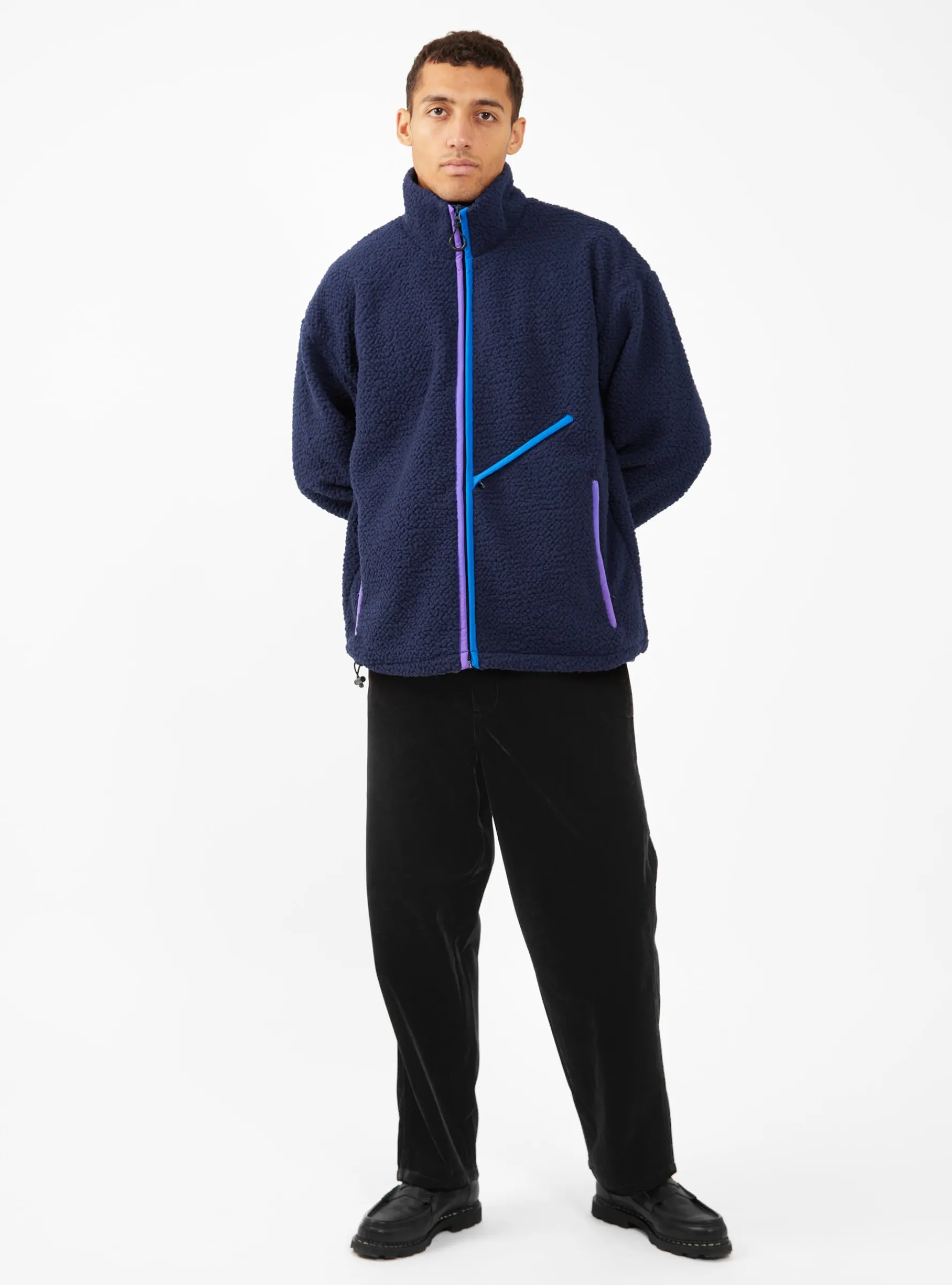 Zip Up Fleece Navy<Garbstore Clearance