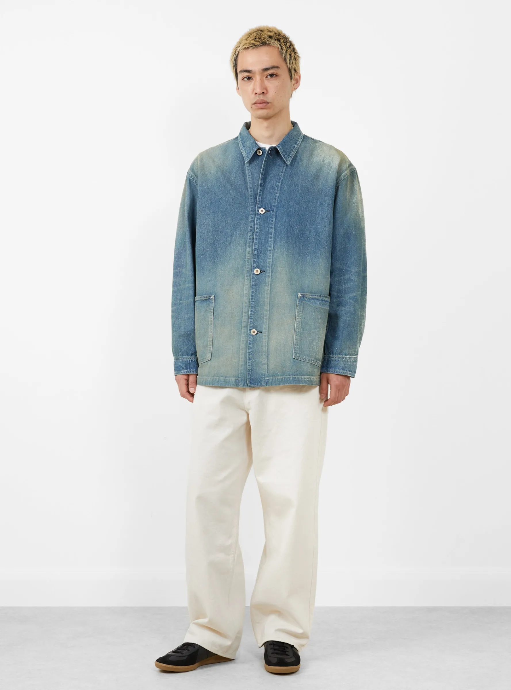 Nep Denim Coverall Jacket Blue<HERILL Fashion