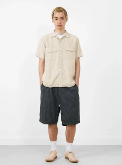 Open Collar 1/40 Linen Shirt Beige<Beams Plus Fashion