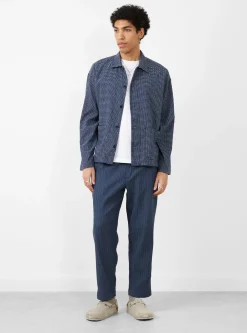 PJ Overshirt Blue/White<YMC Clearance